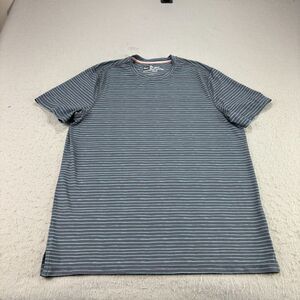 Saxx Shirt‎ Mens Medium Gray Blue Striped DropTemp Cooling Performance